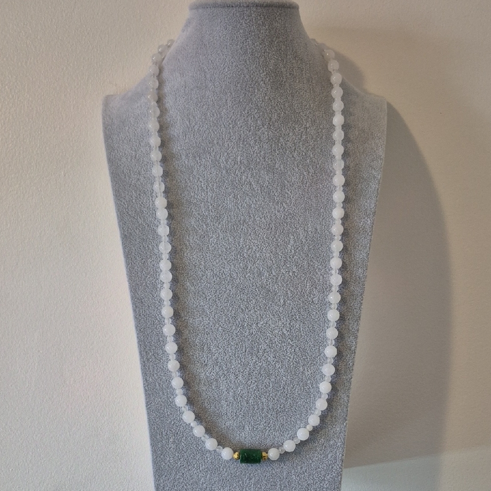 White Jade Necklace & Matching Braclet